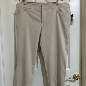 Chaps Icon Perfectly Polished Stretch Pants 18W NWT Beige